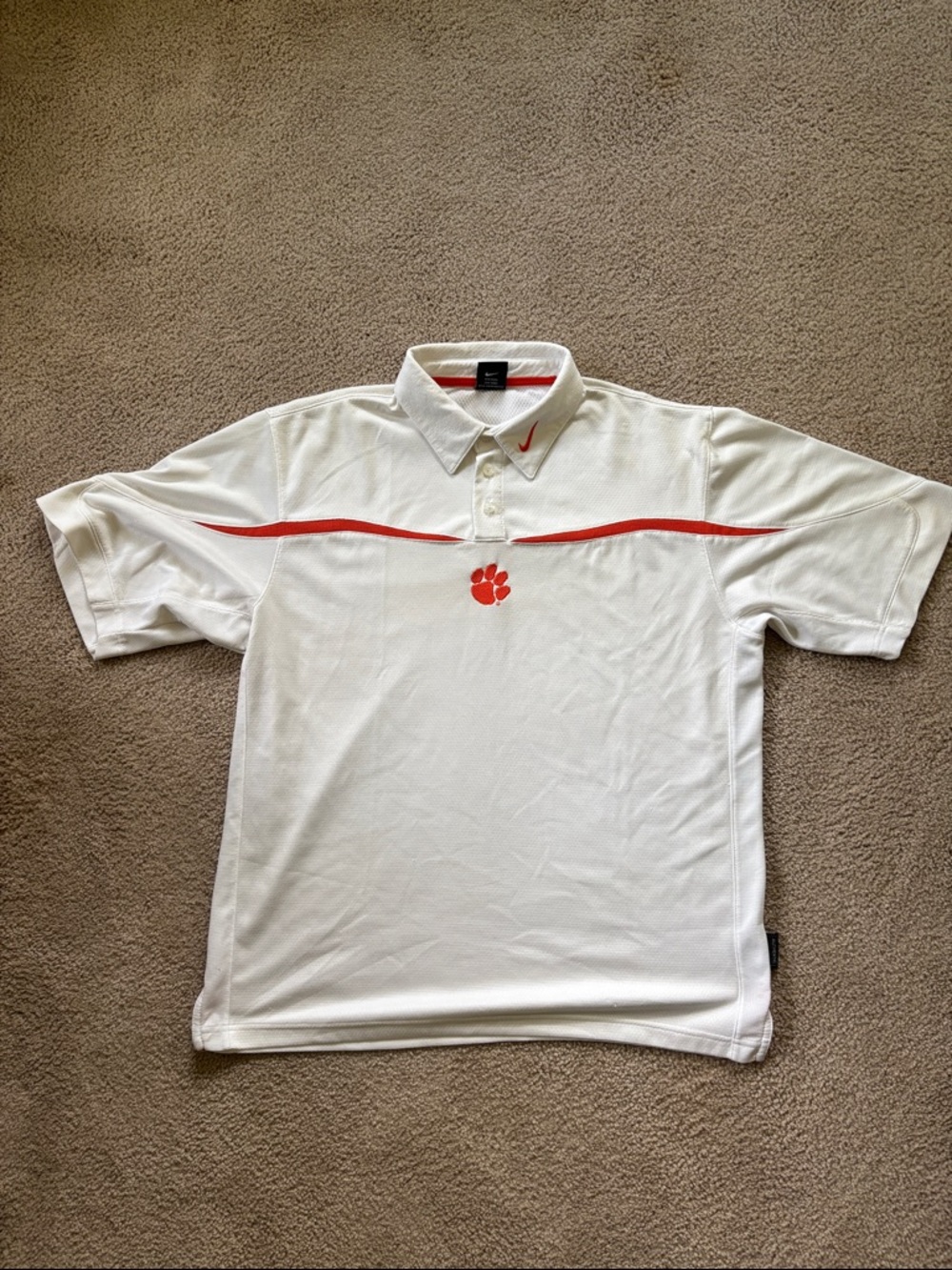 Nike White Clemson University Polo